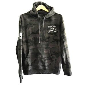 MENS BLACK/GREY PULLOVER KANGAROO POCKET HOODIE SWEATER SIZE MEDIUM